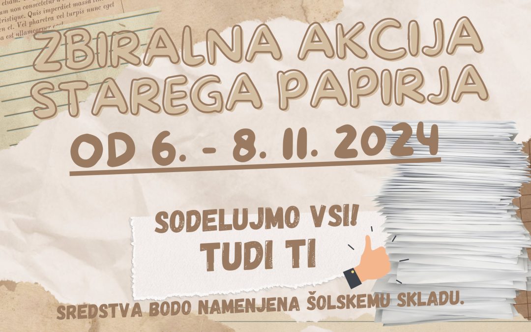 Rezulatati zbiralne akcije starega papirja – november 2024